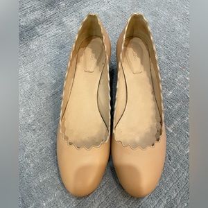 Chloé, Lauren Leather Pumps, Tan 7.5